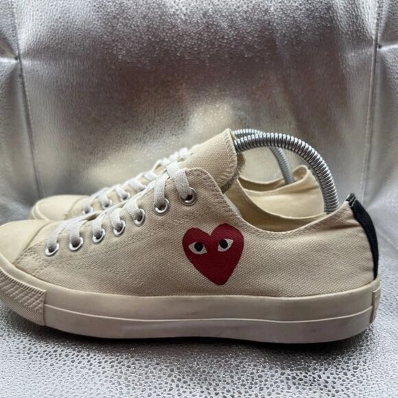 Size M9/W11 Converse Chuck 70 Comme des Garçons Unisex Beige Low Top Sneakers - Picture 5 of 9